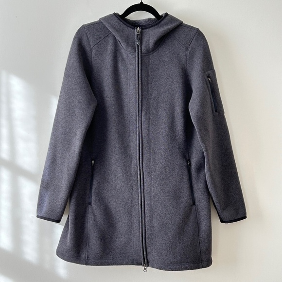 L.L. Bean Jackets & Blazers - LL Bean Gray Sweater Fleece Hooded Zip Up Coat